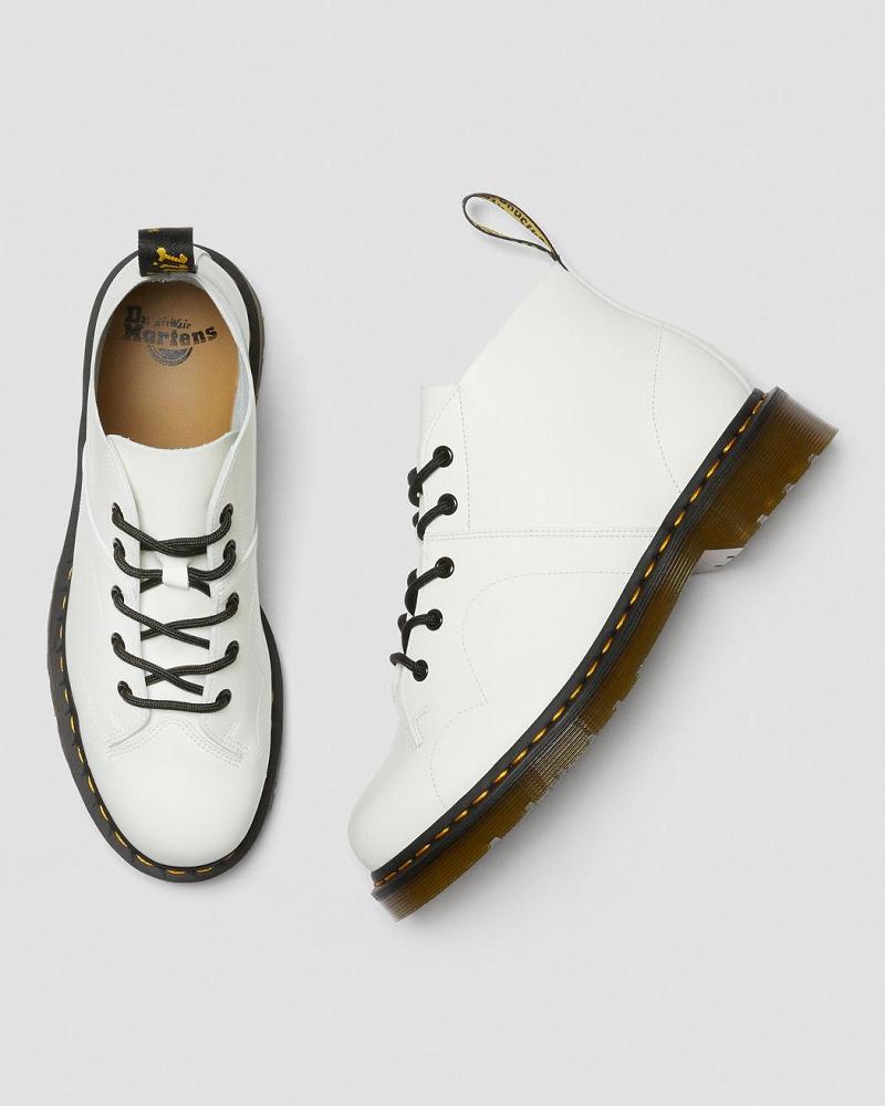 Dr Martens Church Smooth Leren Apenlaarzen Heren Wit | NL 261SGL